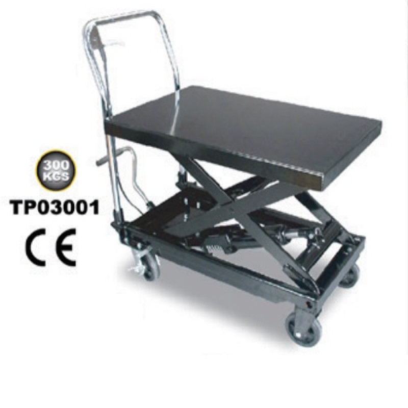 Bàn nâng cắt kéo di động 0.3 tấn (bơm chân, màu xám)