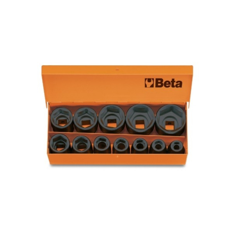 Bộ khẩu ngắn cho súng vặn ốc 1/2" có hộp, 15 chi tiết (10 - 32 mm)
