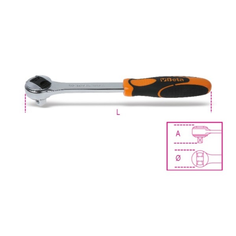 Tay vặn nhanh đảo chiều 1/2", 72 răng, dài 275 mm